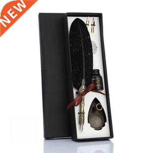 Upscale Calligraphy Feather Dip Pen Set Copper Pen Handle St