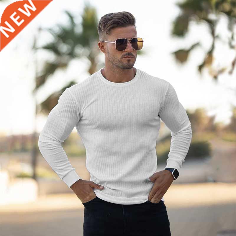 Muscleguys Autumn Fashion Thin Sweaters Men Long Sleeve Pull