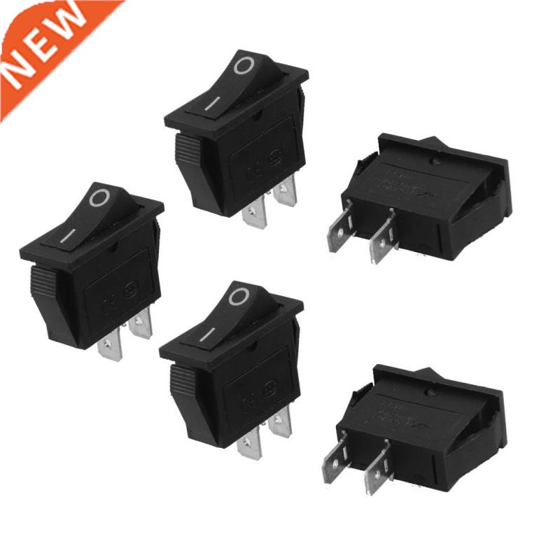 5Pcs SPST On Off Black Snap in Boat Rocker Switch AC250V/15A
