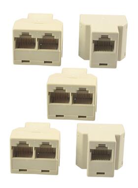 5 Pcs RJ45 Female to 2 Female 8P8C Modular Inline Ethernet C