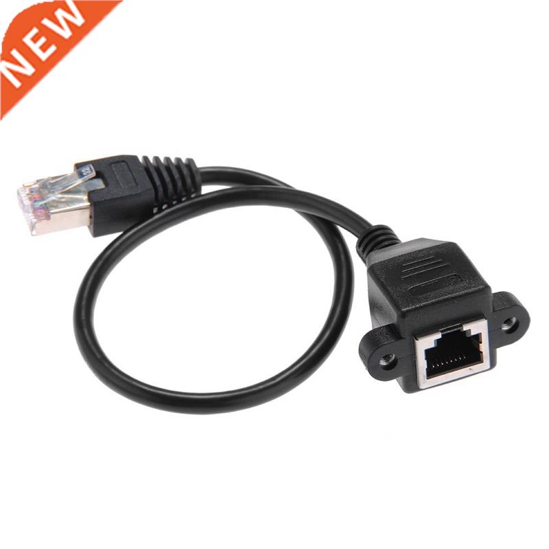 1FT RJ45 Male to Female Screw Mount Ethernet LAN Network Ext
