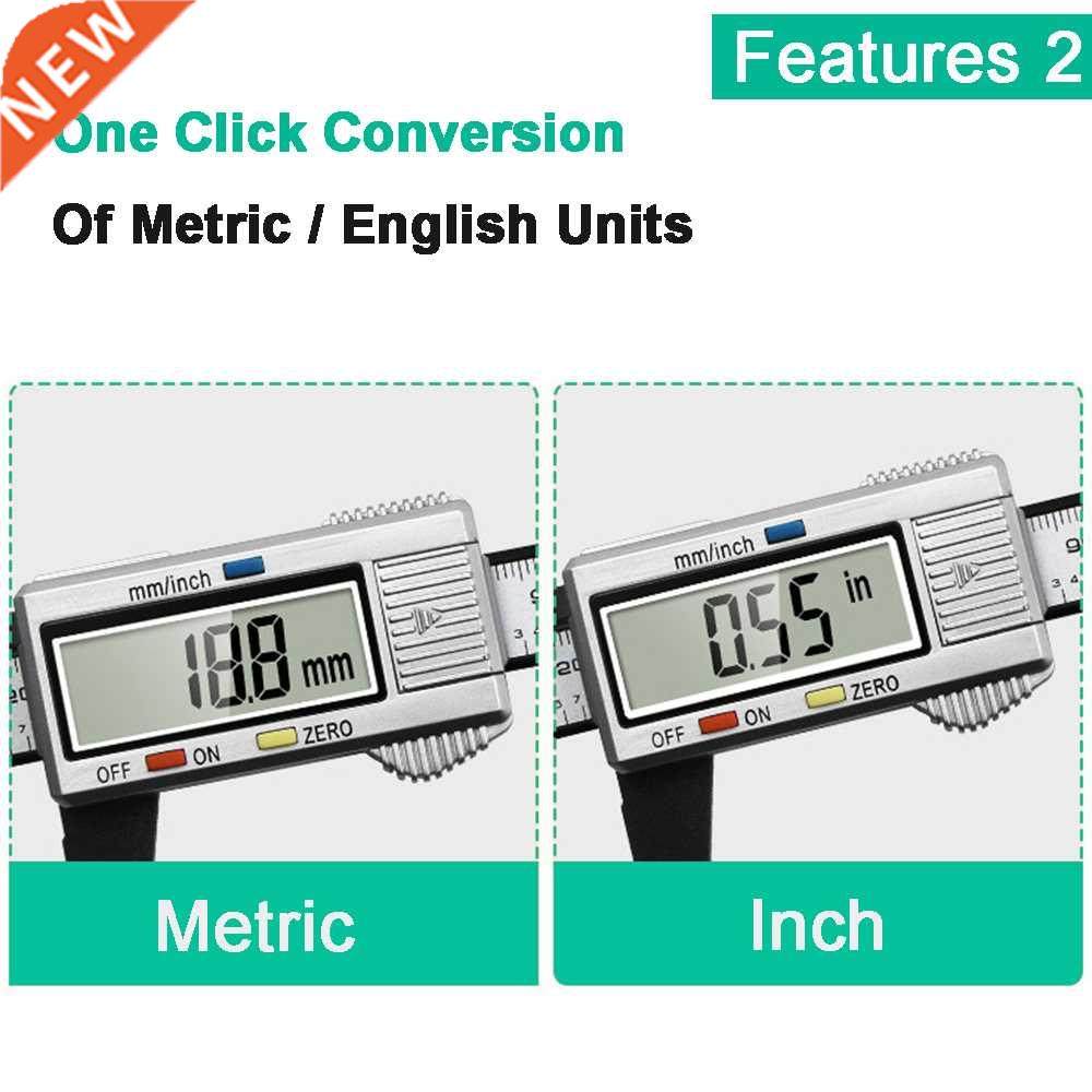 INGBONHand Tools Plastic TDigital Vernier Caliper 0-150mm 6