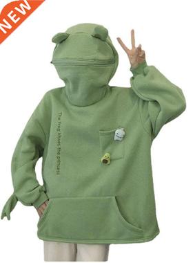 2022 Springtime Embroidery Frog Oversized Sweatshirt Men And