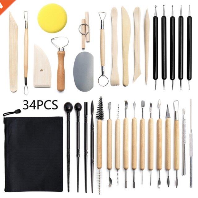 1 set Multi-combination 34Pcs Handmade Pottery Kit, Professi