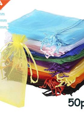 Wholesale 50pcs/lot Adjustable Organza Bag 5x7cm 7x9cm 9x12