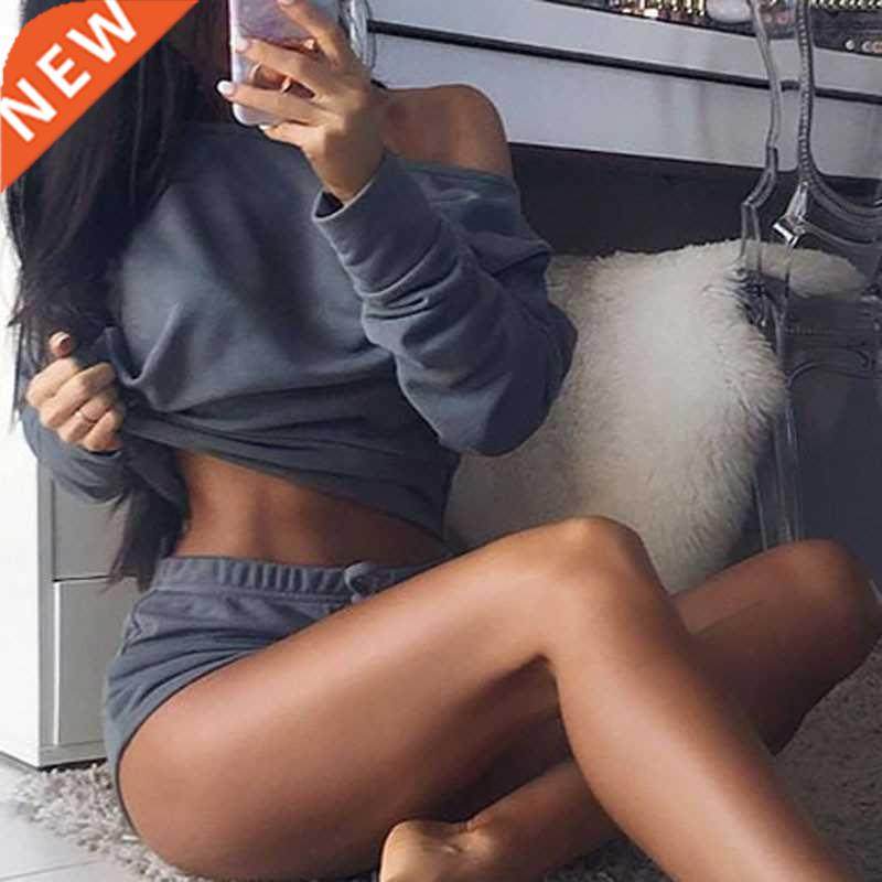 New Summer 5 colors Women Sets Cropped Tops Shorts Set 2 Pie