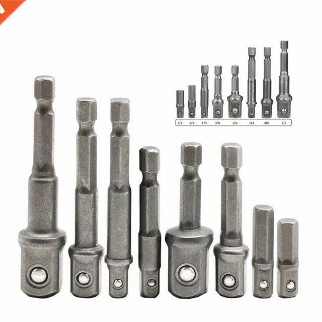 2/3/8pcs Drill Socket Adapter 1/4'' Hex Shank Extens