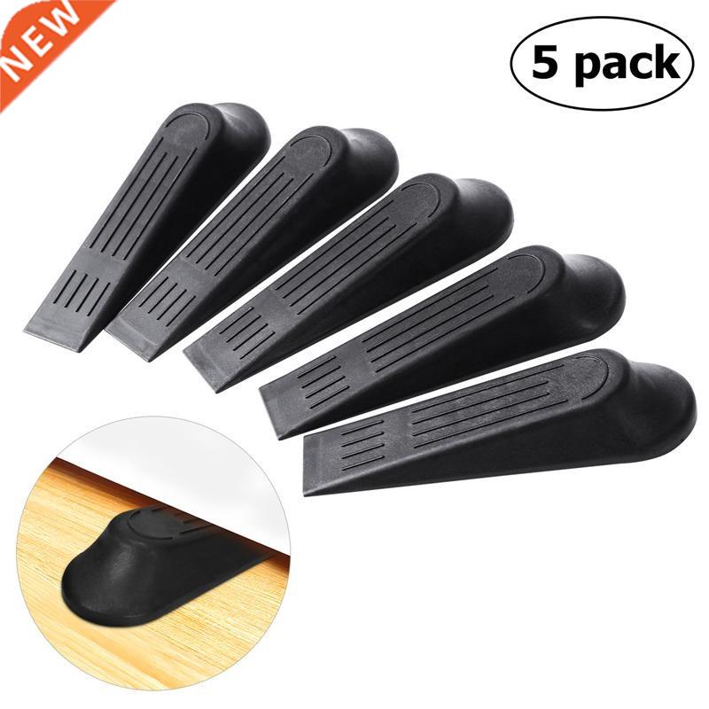 *WINOMO 5pcs Door Stop Stoppers Door Block Wedges (Black)