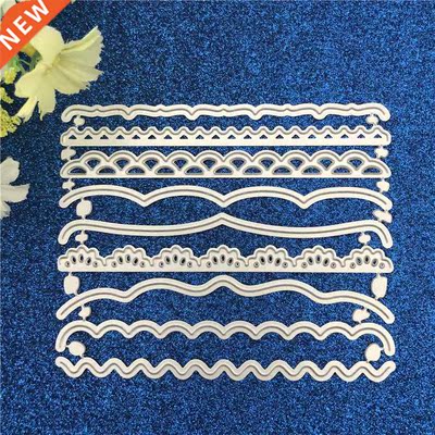 9pcs/Set Decorative Cards Edges Metal Cutting Dies Stencil f