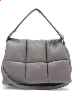 Simple Design Quilted Leather Sling Shoulder Bags Large Squa