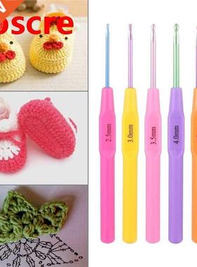 6pcs 2.5-5.0mm Aluminum Crochet Hooks Hand Crafted Knitting