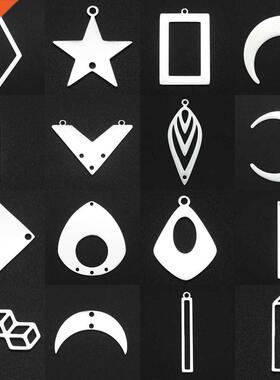 5pcs/lot 100% Stainless Steel Geometric Moon Star Waterdrop