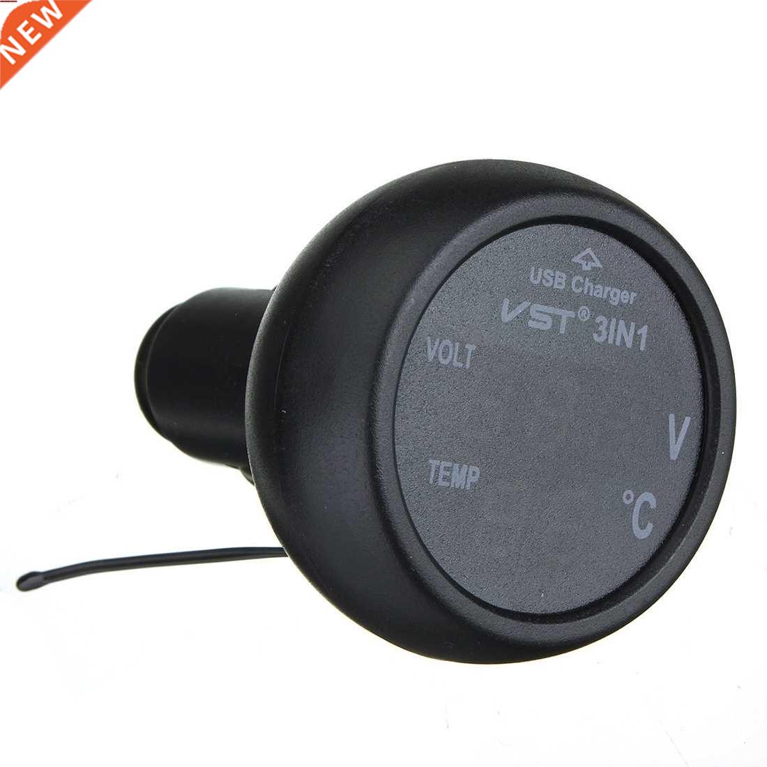 3 in 1 Thermometer USB ROOD BLAUW LED voltmeter 12 V 24 V