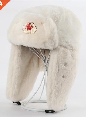 Men Women Soviet Army Military Badge Russia Bomber Hats Pilo