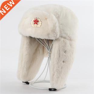 Army Military Hats Women Pilo Bomber Soviet Russia Men Badge