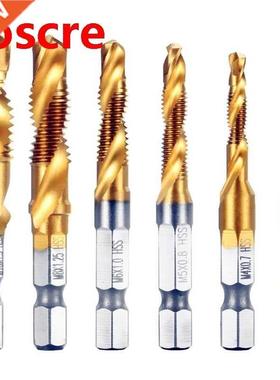 Hex Shank Titanium Plated Screw Thread Metric Tap Drill Bits