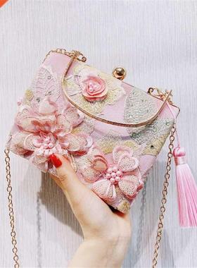 Day Clutch Bags 3D Floral Elegant Evening Bag Chain Shoulder