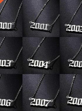 Stainless Steel Birth Year Necklaces For Women Men Gold Sil