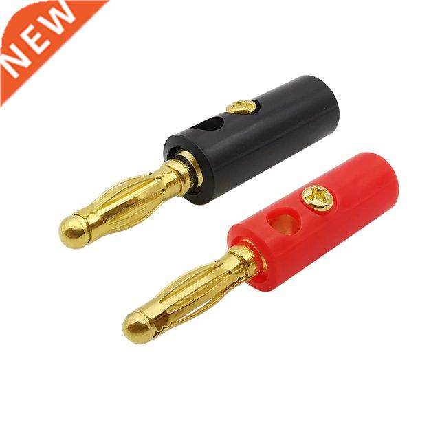 100Pcs/lot Gold Plated 4mm Banana Male Plug DIY Speaker Audi