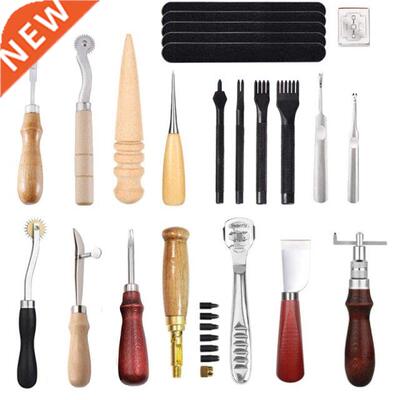 30Pcs  Professional Leather Craft Tools Kit Hand Sewing S