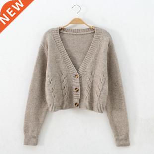 Sweater Breasted Sweaters Single Women Autumn Woman 2020