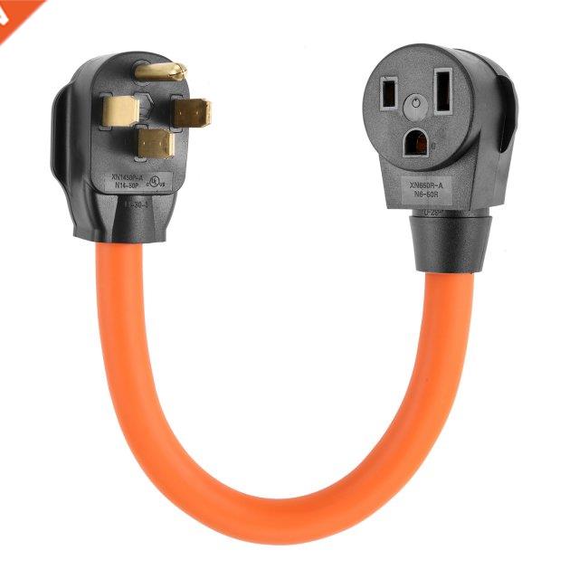 14-50P to 6-50R NEMA 3 Prong to 4 Prong 50Amp Welder Plug Ou