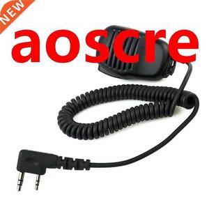 2 Pin Mini PTT Speaker MIC For BAOFENG Kenwood Walkie Talkie