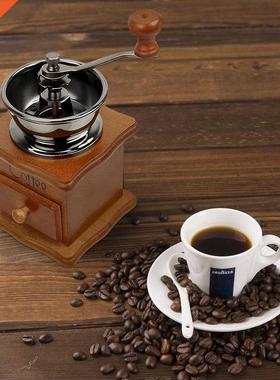 Ceramic Millstone Coffee Bean Burr Mill Classical Wooden Han