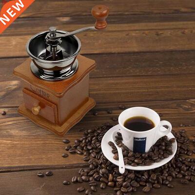 Ceramic Millstone Coffee Bean Burr Mill Classical Wooden Han