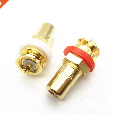 2pcs/1pair red and white 24K Gold Plated RCA Jack plug RCA T