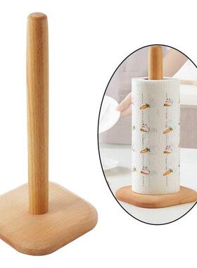 Roll Paper Towel Holder 31.5 Height Non Slip Base Wood Tissu
