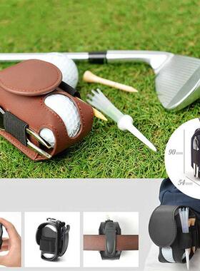 Mini Pocket Leather Golf Ball orage Pouch Portable Golf Wa