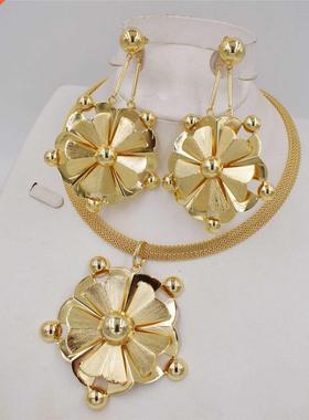 High Quality Dubai 3color Gold color Jewelry Set For Women a
