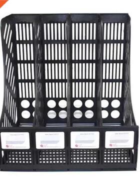 File Holder Document Tray 4-Grid Desktop Storage File Organi