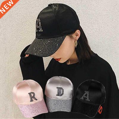 Spring Summer Baseball Cap Women Rhinestone Letter Hip Hop C