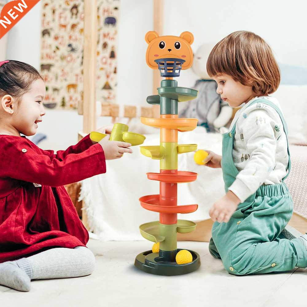 2-9 Layers Baby Toy Rotating Rolling Ball Gliding Tower Todd