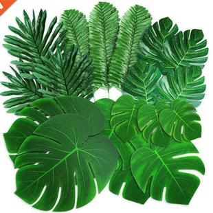 Golden Tropical With 98PCS Fake Leaves Stems Lea Palm