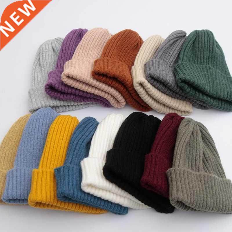 New Winter Women Beanies Solid Color Soft Cotton Elastic Kni