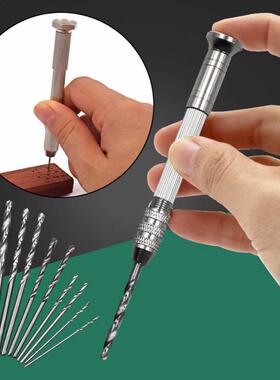 0.3-3.2mm Mini Aluminum Hand Drill with Keyless Chuck + 10 U