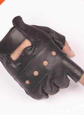 1Pair Men Synthetic Leather Glover Outdoor Black Soft Leathe