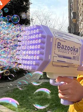 Bubble Gun Electric Soap Foam Machine 69 Holes Bubbles Magic