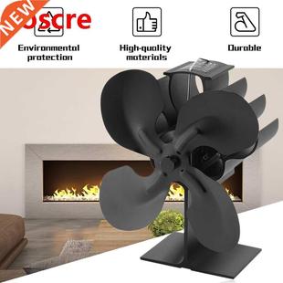 Log Black Heat Quiet Burner Wood Fan Stove Powered Blades