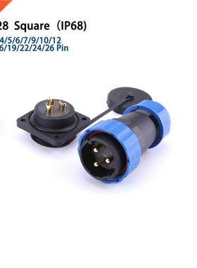 SP28 IP68 Four-hole Square plug socket Cable waterproof Avi