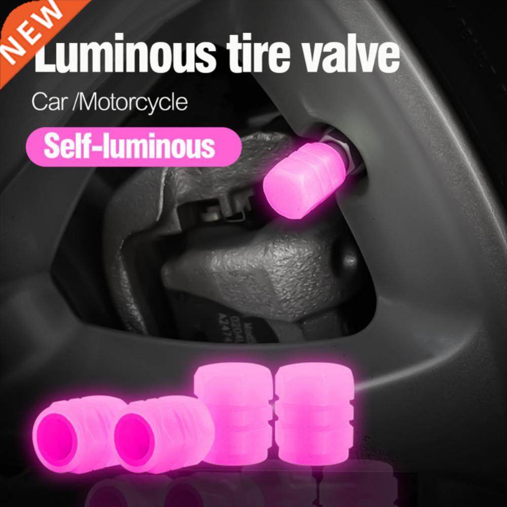 4Pcs Fluorescent Valve Cap Car Tire Valve Caps For Auto Bike