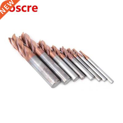 8Pcs 35 de End Mill Bronze Composited -Coated 4 Flutes M