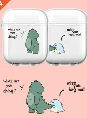 For Airpods Case Cute Cartoon Dinosaur Couple Airpod Pro Ca