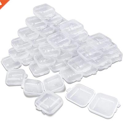 50Packs Small Clear Plastc Storage Contaners,Mxed Empty M