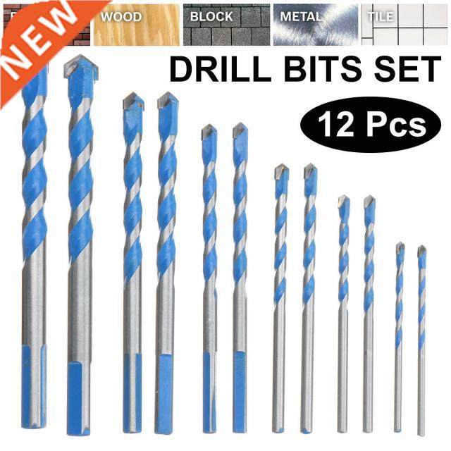 3 4 5 6 8 10 12mm 3-12mm Cross Hex Tile Drill Bits Set for G