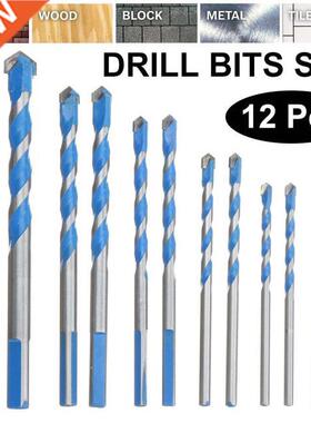 3 4 5 6 8 10 12mm 3-12mm Cross Hex Tile Drill Bits Set for G