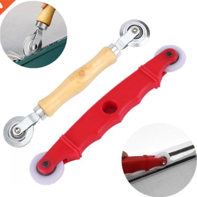 1Pc Wooden Handle And Steel Wheels Rolling Tool For Double W